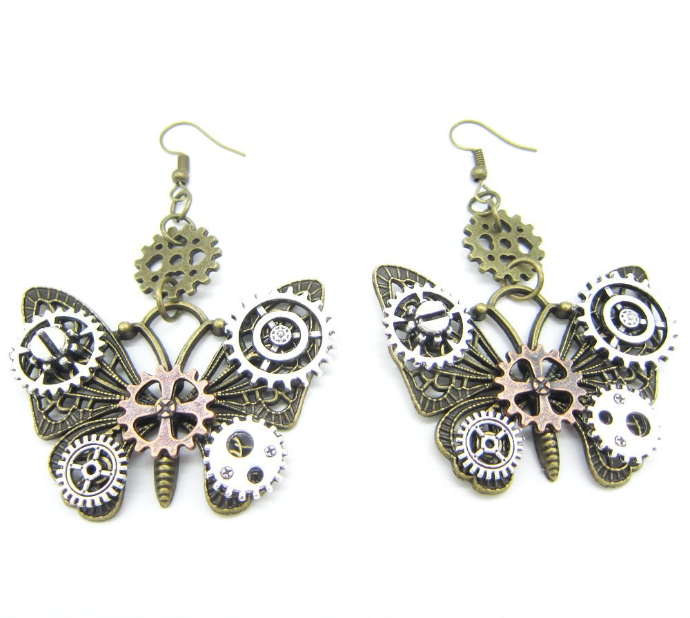 Boucles d'Oreilles Steampunk Papillon