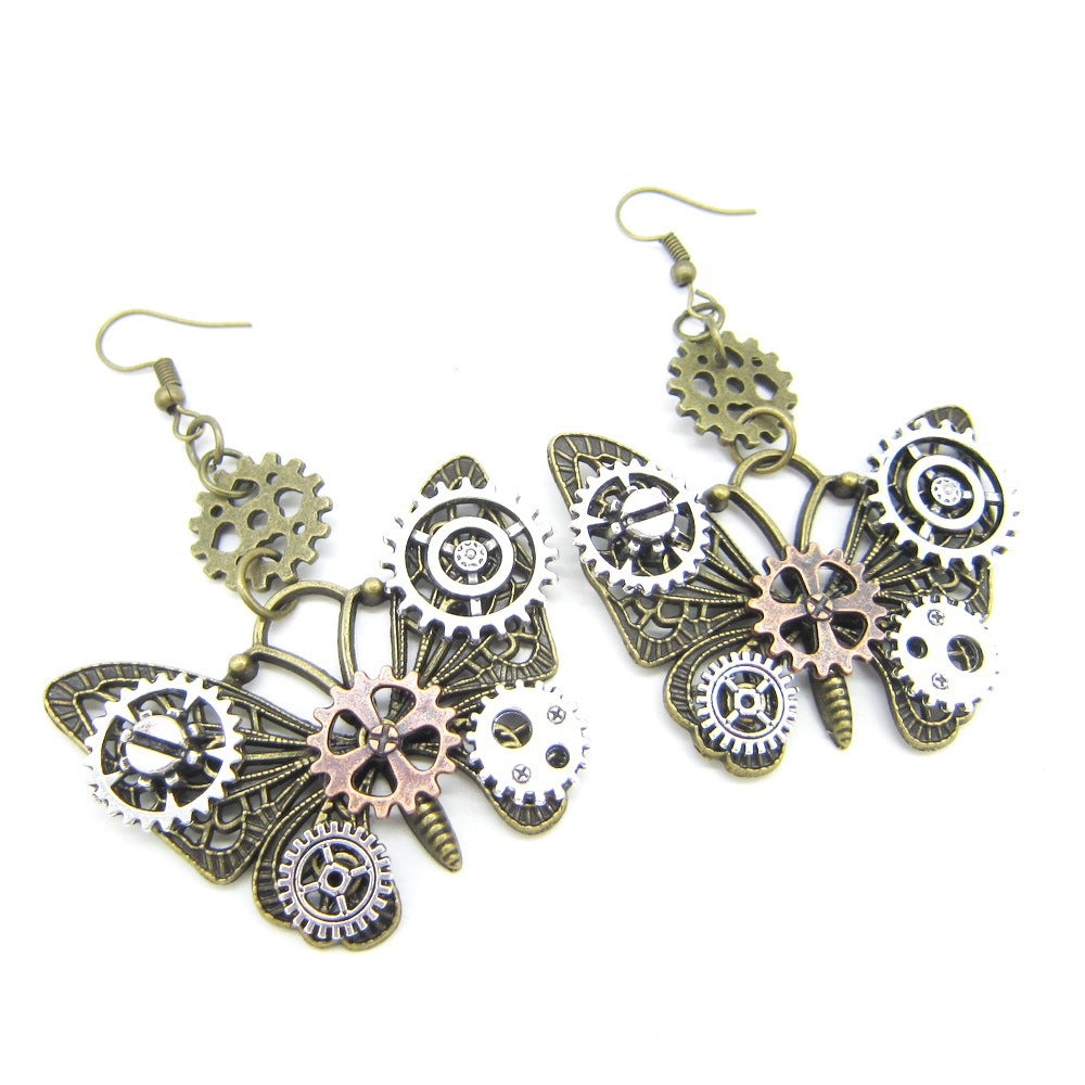 Boucles d'Oreilles Steampunk Papillon