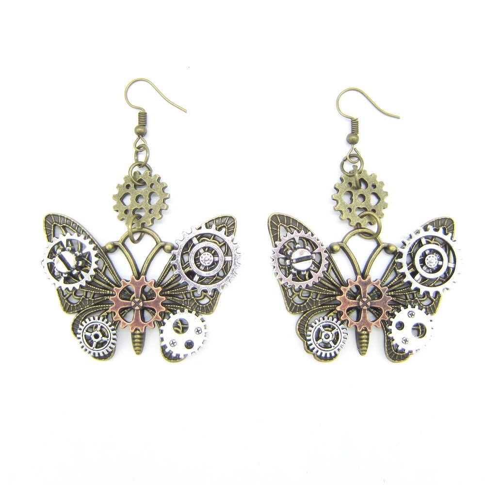 Boucles d'Oreilles Steampunk Papillon