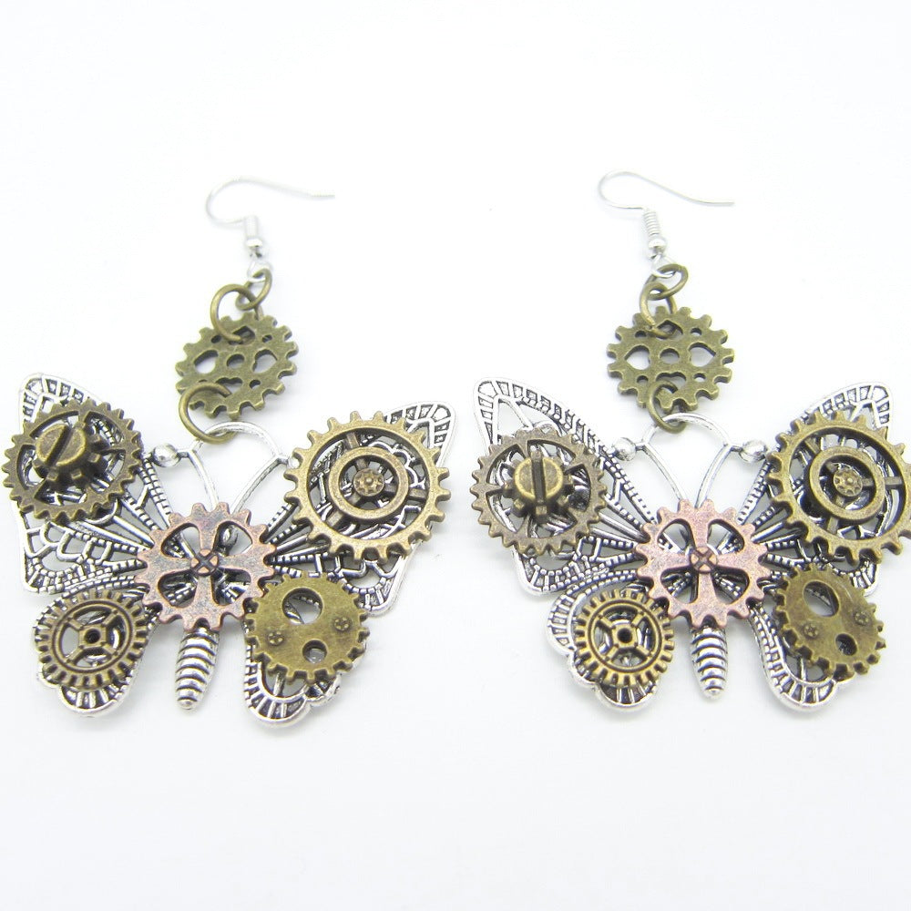 Boucles d'Oreilles Steampunk Papillon